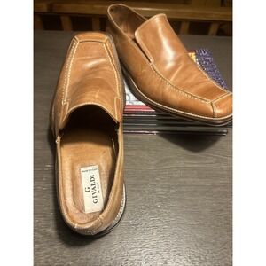 Givaldi of Italy Mens Caramel  Leather Dress Shoes. EU 45, fits US size 11-12,